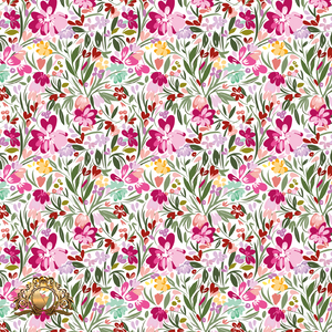Jen Art Studio - Botanical Floral Pink & Burgundy Flowers