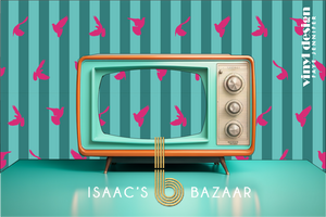 Isaac’s Bazaar x Imagine Stripe - Teal/Pink